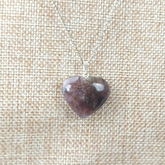 Jewelry - Super Seven Heart Pendant Crystal Necklace